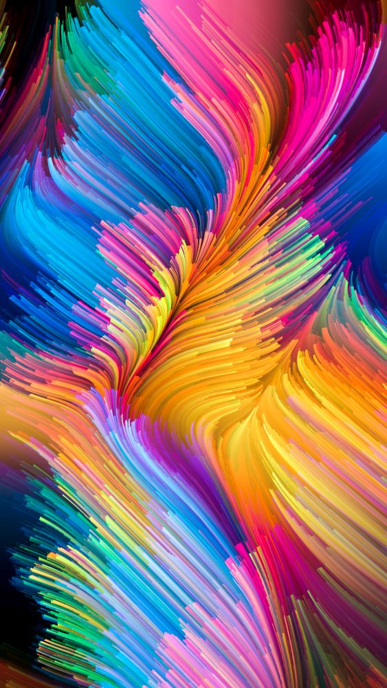 Color In Motion series. Background composition of  liquid paint pattern on the subject of design, creativity and imagination to use as wallpaper for screens and devices