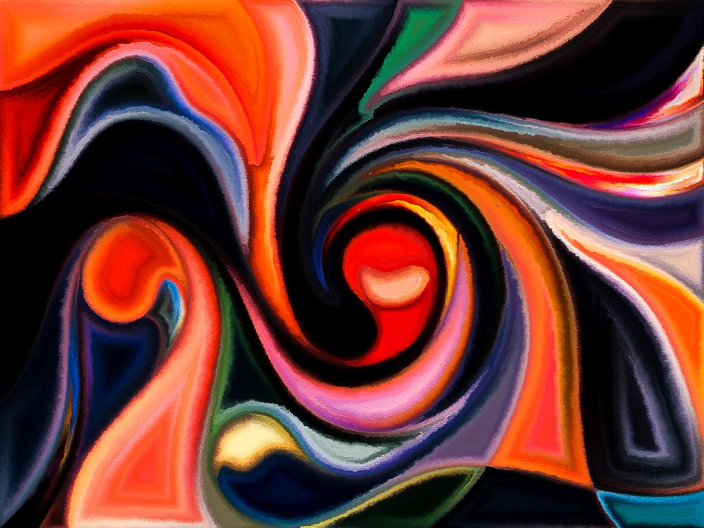 Color Flow series. Background design of vivid waves and curves on the subject of imagination, creativity and art