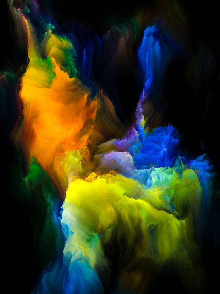Island in the Void series. Abstract design made of clumps of digital paint on the subject of art, illustration and design