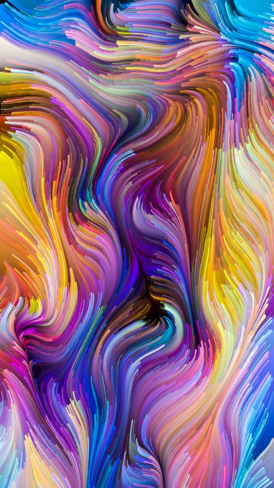 Color In Motion series. Abstract design made of liquid paint pattern on the subject of design, creativity and imagination to use as wallpaper for screens and devices