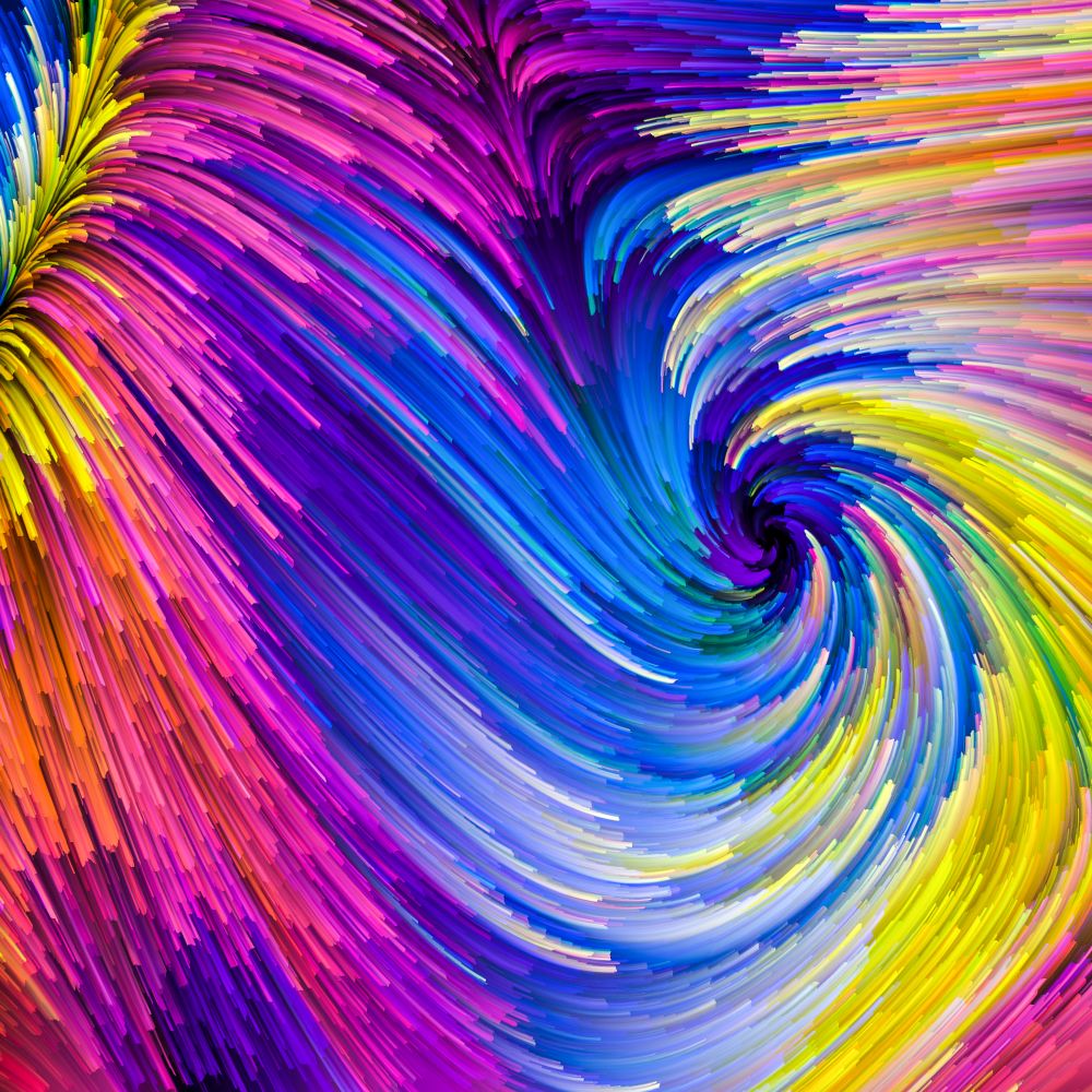 Color In Motion series. Composition of liquid paint pattern with metaphorical relationship to design, creativity and imagination to use as wallpaper for screens and devices