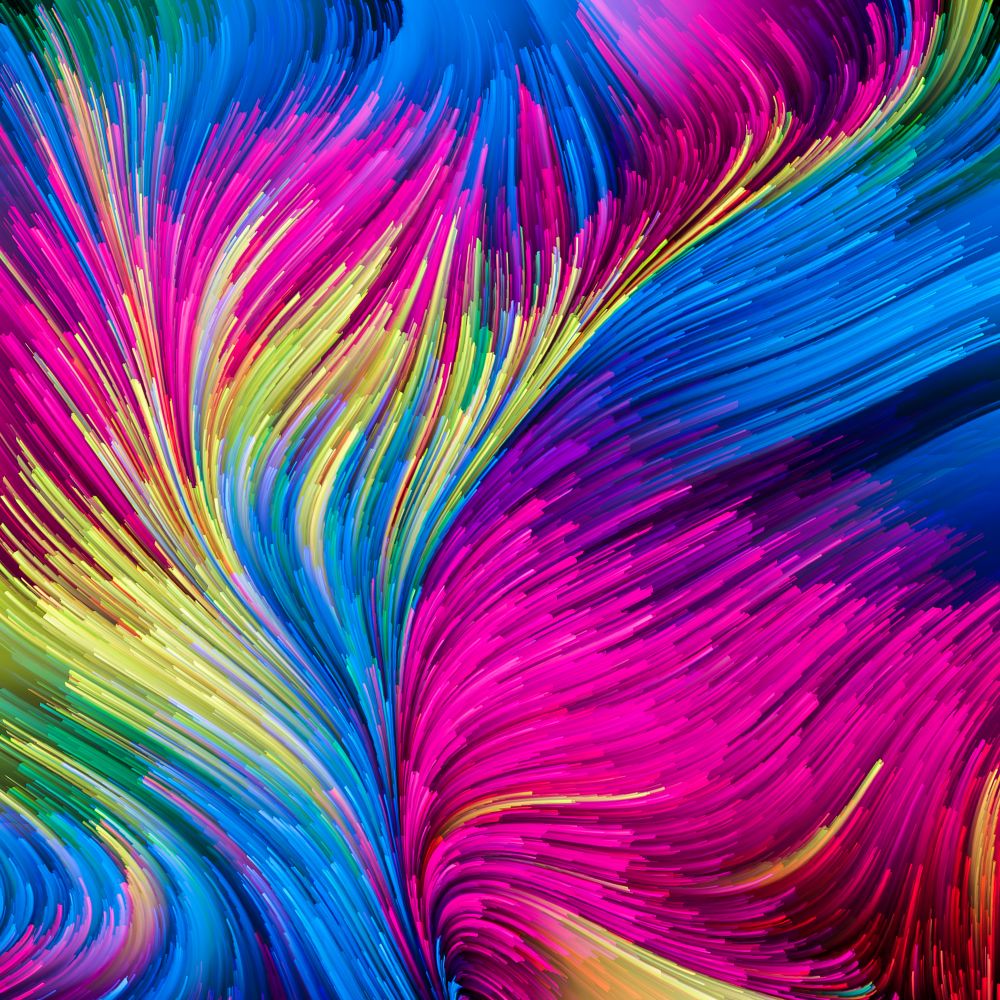 Color In Motion series. Composition of  Flowing Paint pattern to serve as backdrop for projects on design, creativity and imagination to use as wallpaper for screens and devices