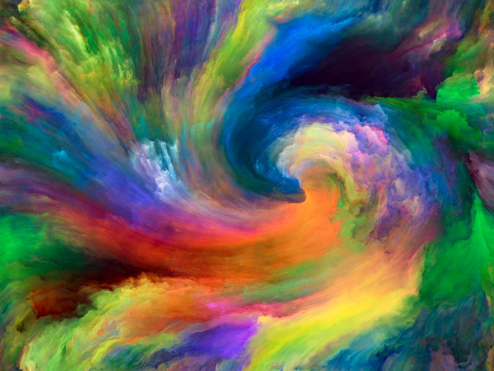 Vortex Twist and Swirl series. Backdrop of  color and movement on canvas to complement your design on the subject of art, creativity and imagination