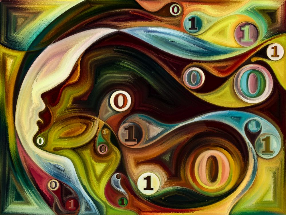 Human Texture series. Abstract background made of human face, rich colors, organic textures, flowing curves for use with projects on inner world, mind, soul and Nature