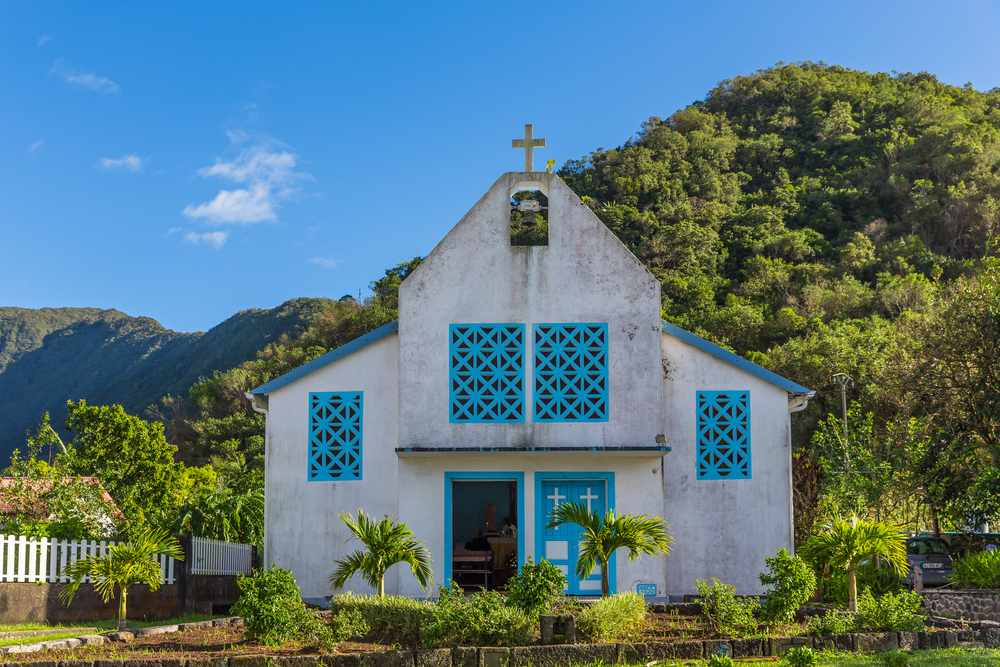 Small church on island La Reunion
