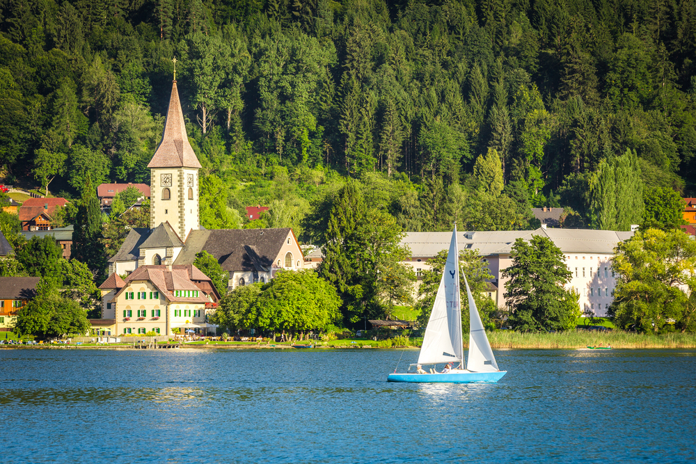 Boat sailing, Ossiacher Lake, Austria