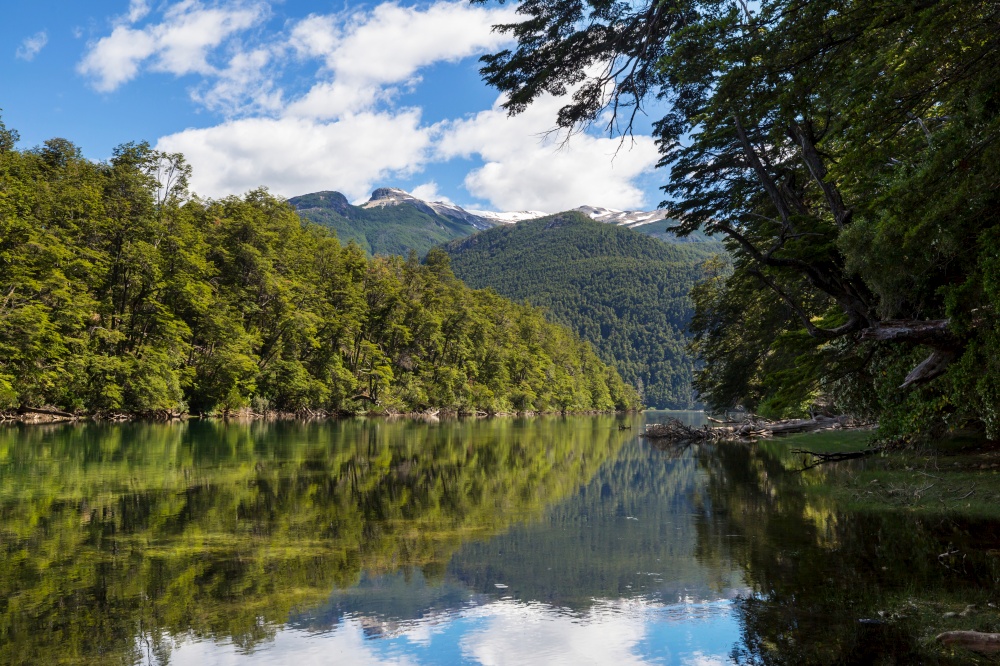 Beautiful mountain landscapes in Patagonia. Mountains lake in Argentina, South America.