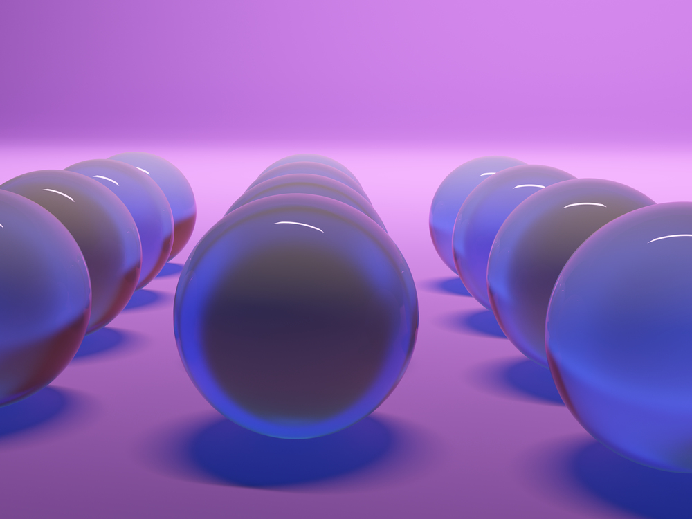 abstraction purple spheres. 3d background