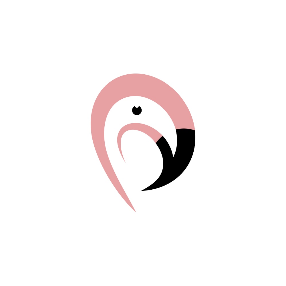 flamingo bird head logo vector icon