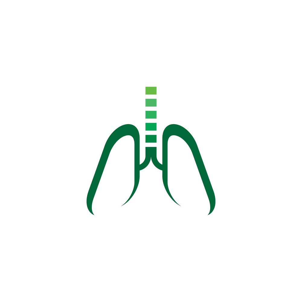 healthy green lungs vector icon symbol