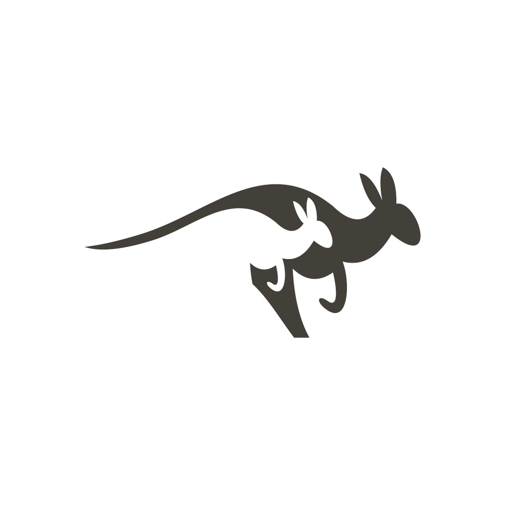 kangaroo running vector logo icon symbol