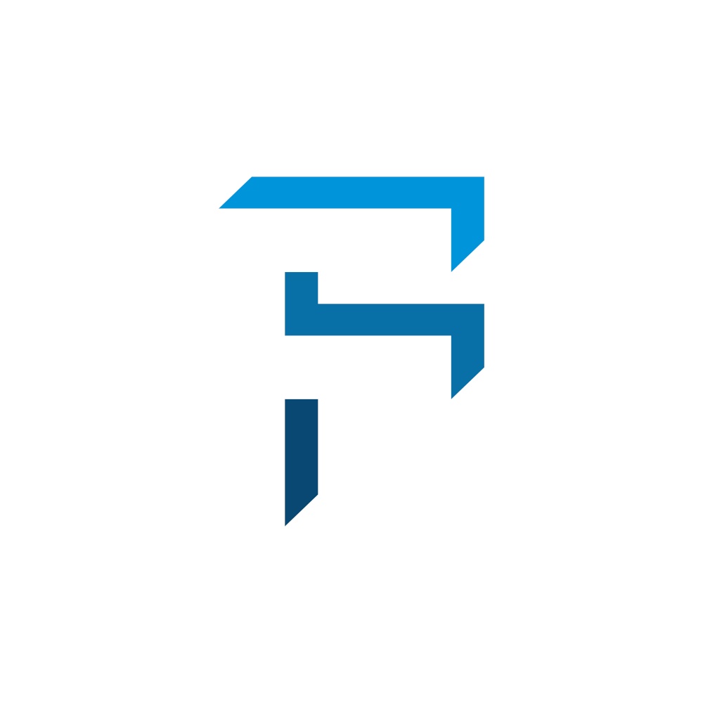 letter f blue icon logo vector
