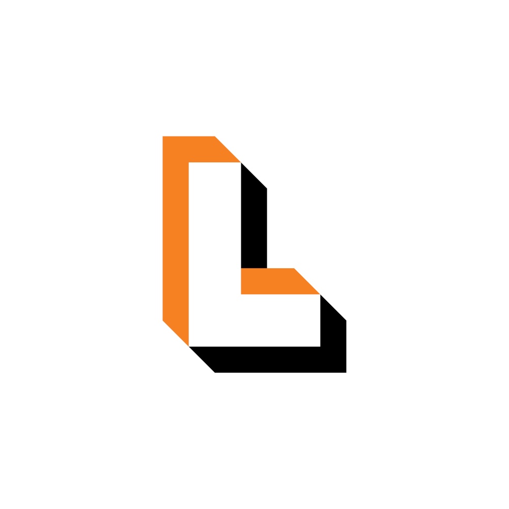 letter l optical illusion logo icon