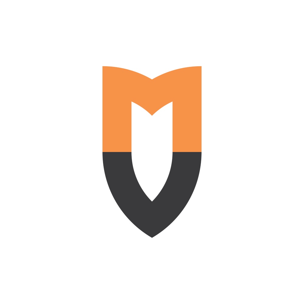 letter m and v mv logo icon symbol