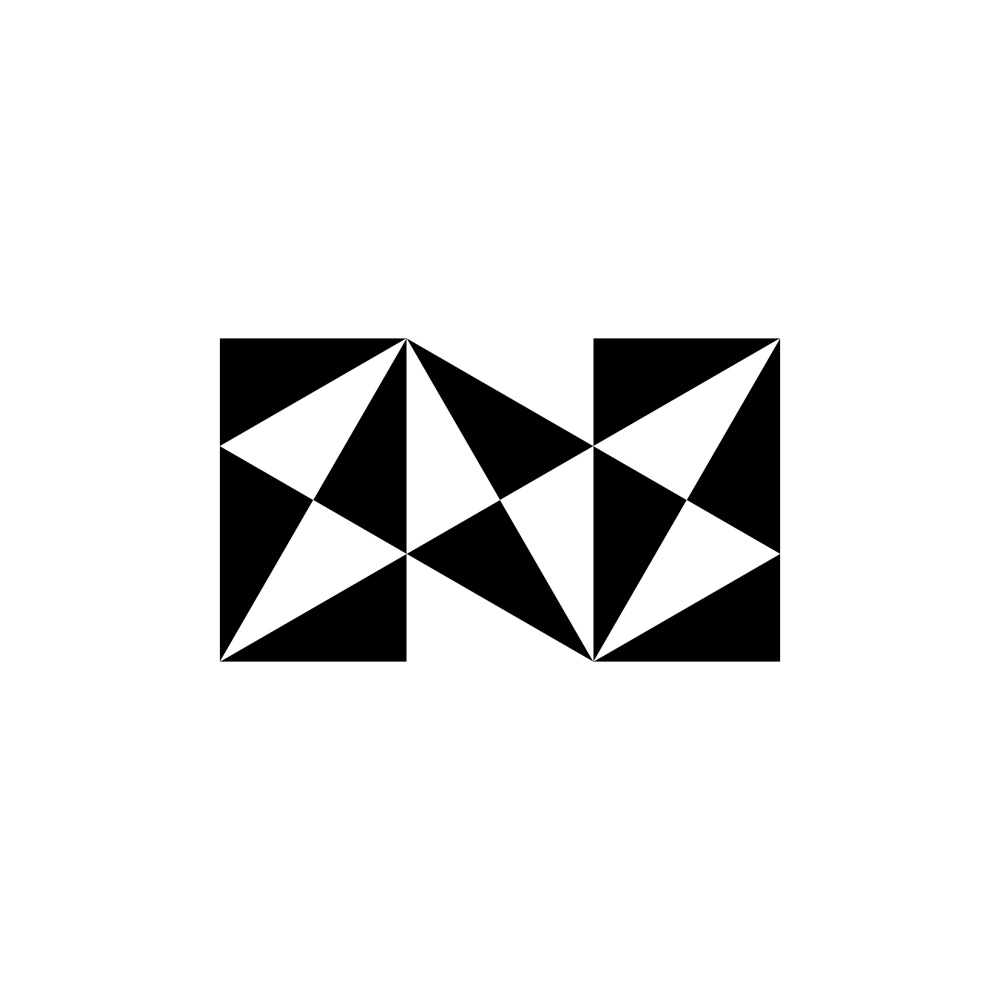 letter n geometric black triangles logo icon