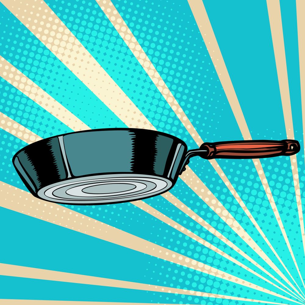 griddle frying pan skillet saucepan kitchen utensils. Pop art retro vector illustration vintage kitsch 50s 60s. griddle frying pan skillet saucepan kitchen utensils