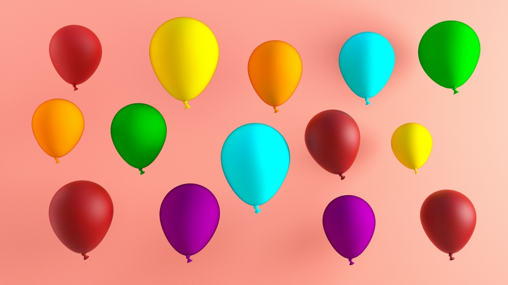 Colorful Birthday Banner Balloons with Empty Space. Colorful Birthday Banner