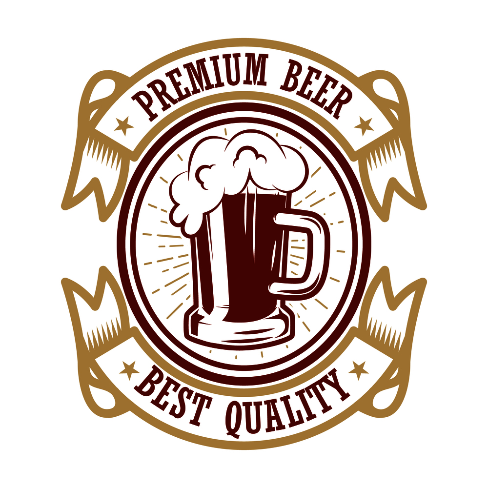 Vintage beer label. Design elements for logo, label, emblem, sign, menu. Vector illustration