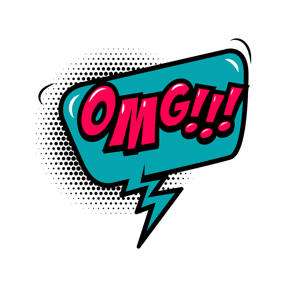 OMG!!! Comic style phrase with speech bubble. Vector illustration