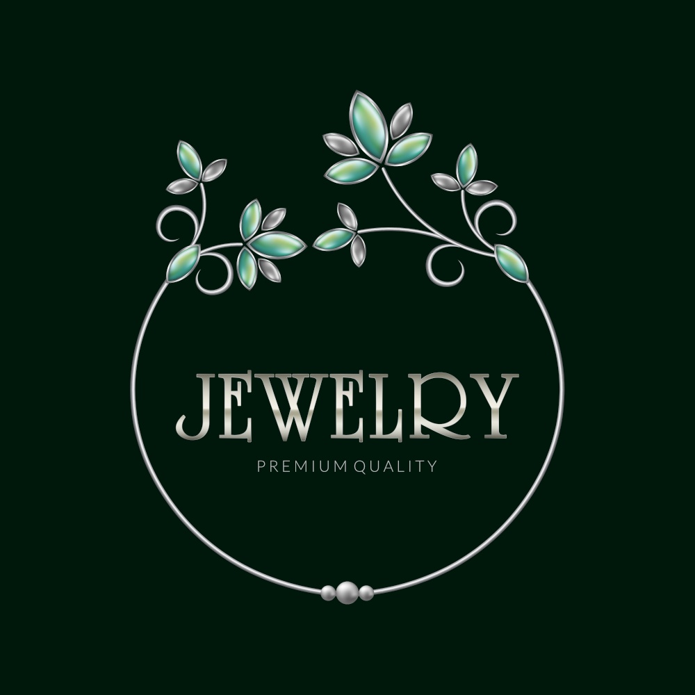 Jewelry frame logo, vector illustration