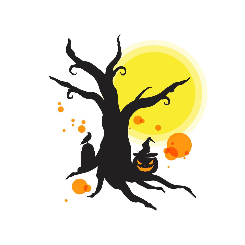 Halloween tree for your design for the holiday Halloween. Vector illustration