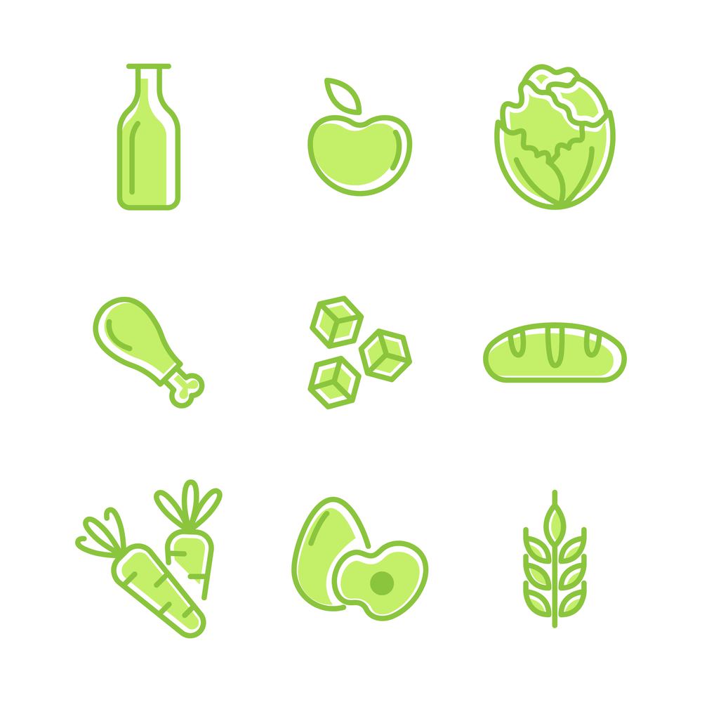 Vegan element Vector icon design illustration Template