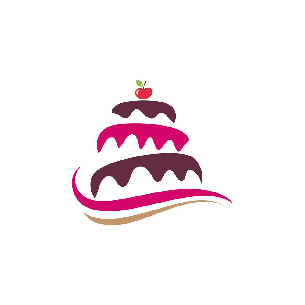Cake Vector icon design illustration Template