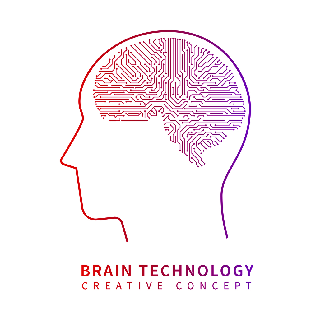 Future artificial intelligence technology. Mechanical brain creative idea vector concept. Artificial brain techology science illustration. Future artificial intelligence technology. Mechanical brain creative idea vector concept