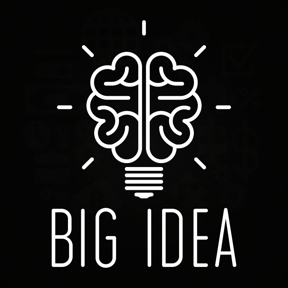Big idea concept chalkboard poster. Business creative idea. Vector illustration. Big idea concept chalkboard poster