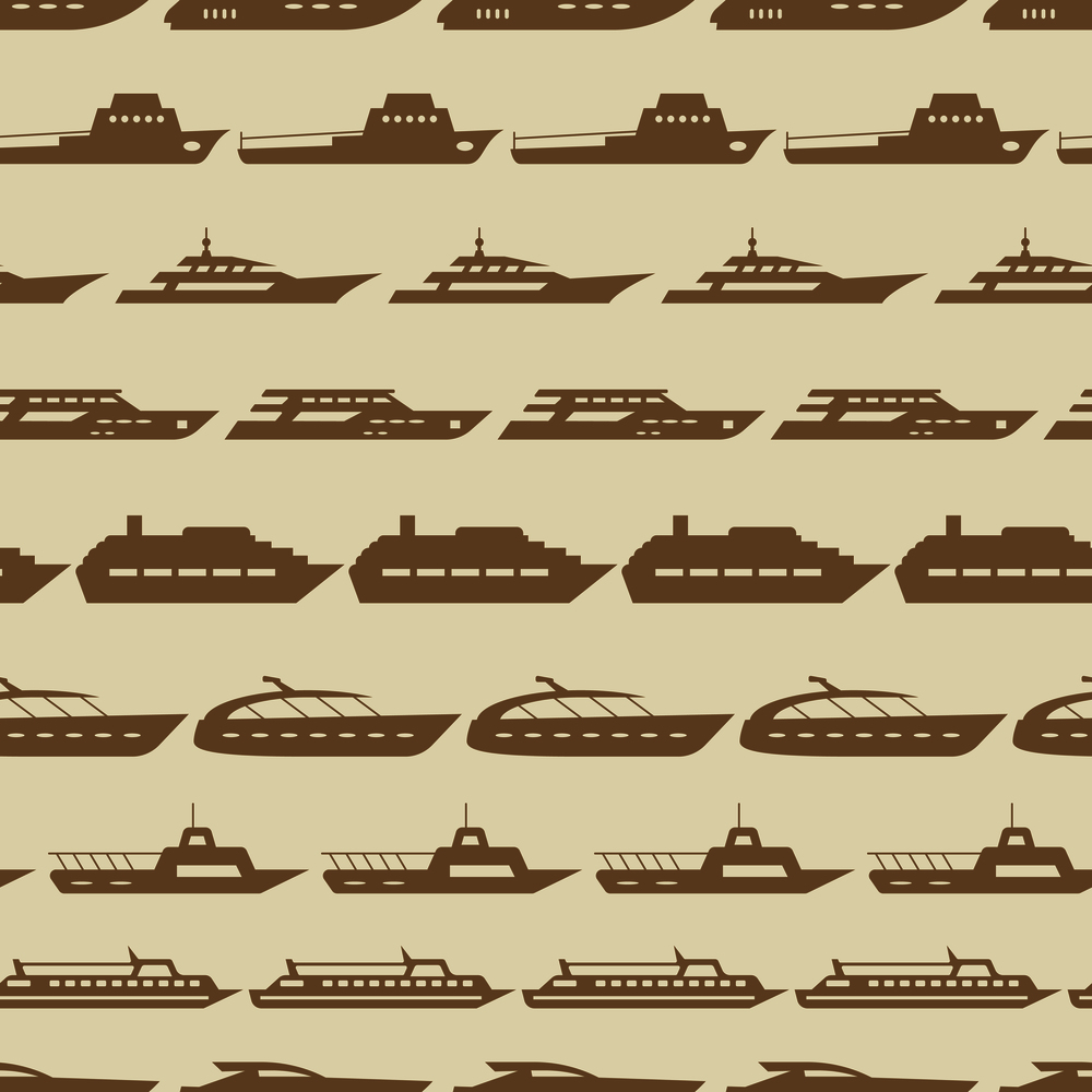 Ships and boats vintage seamless pattern. Background with sea boat illustration vector. Ships and boats vintage seamless pattern