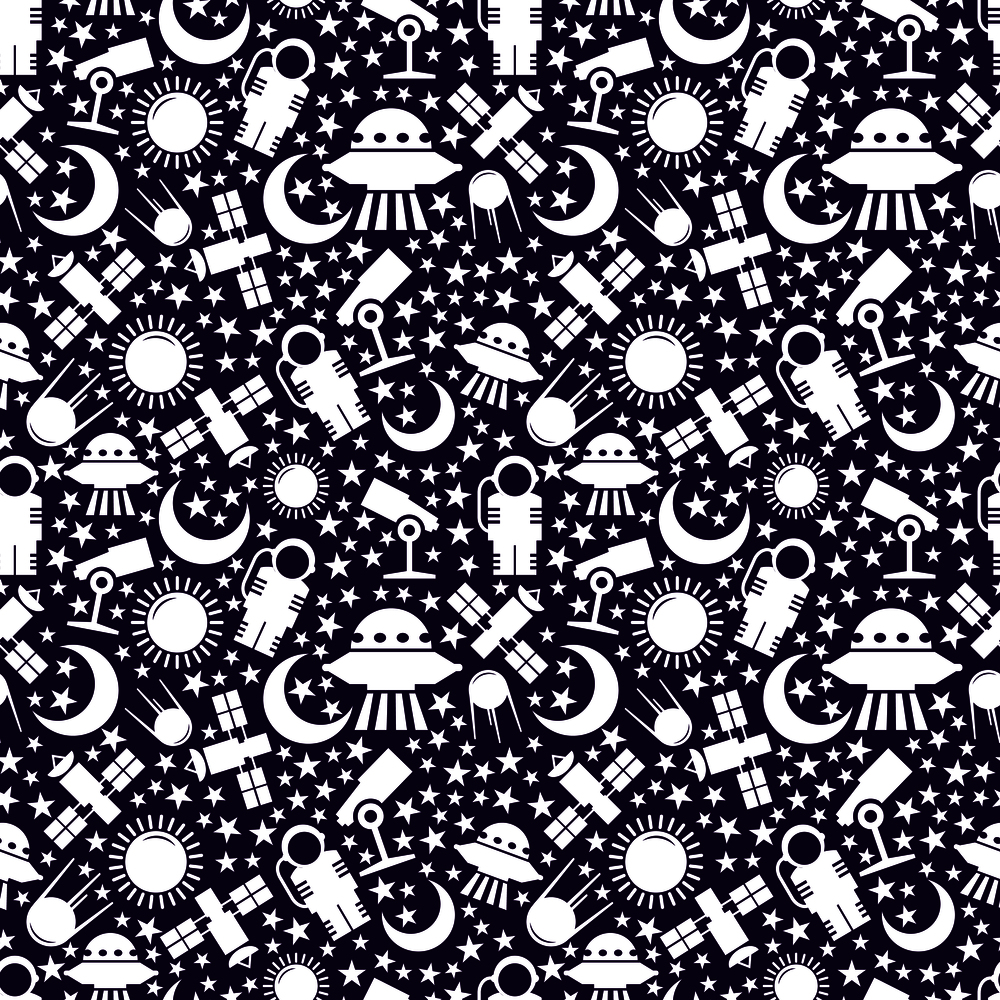 Space or astronomy seamless pattern. Background with star and planet, vector illustration. Space or astronomy seamless pattern