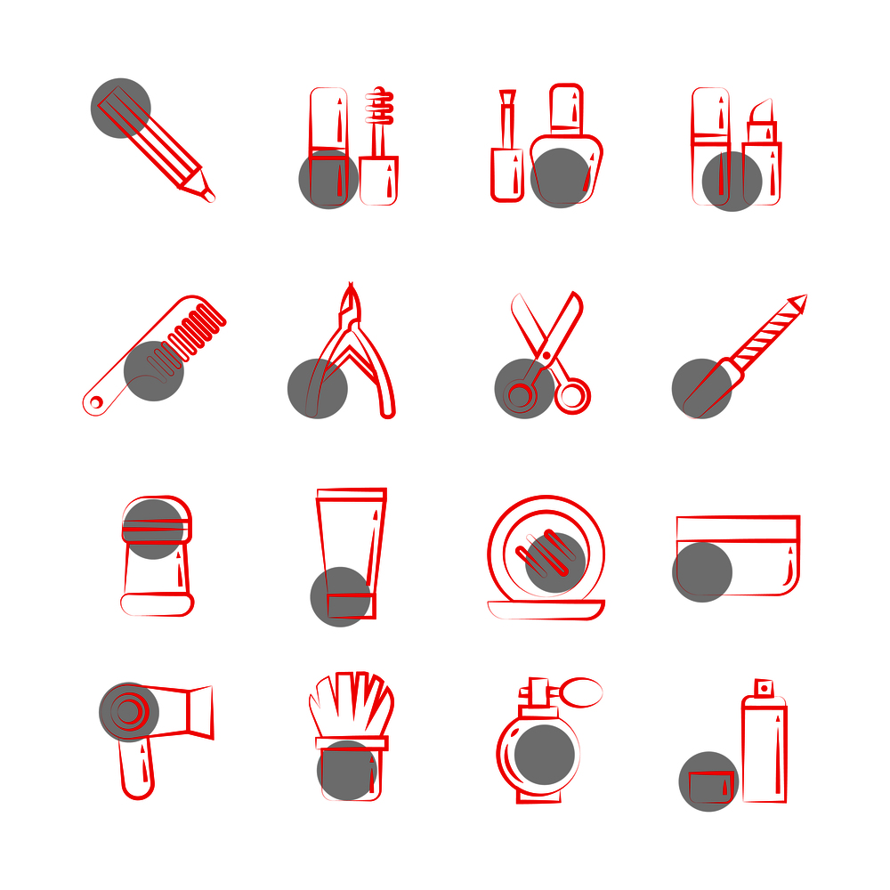 Thin line cosmetics icons on white background. Simple outline fashion cosmetic. Vector illustration. Thin line cosmetics icons on white background