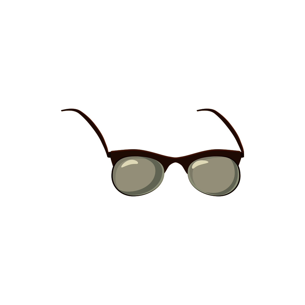 Glasses icon in cartoon style on a white background. Glasses icon, cartoon style