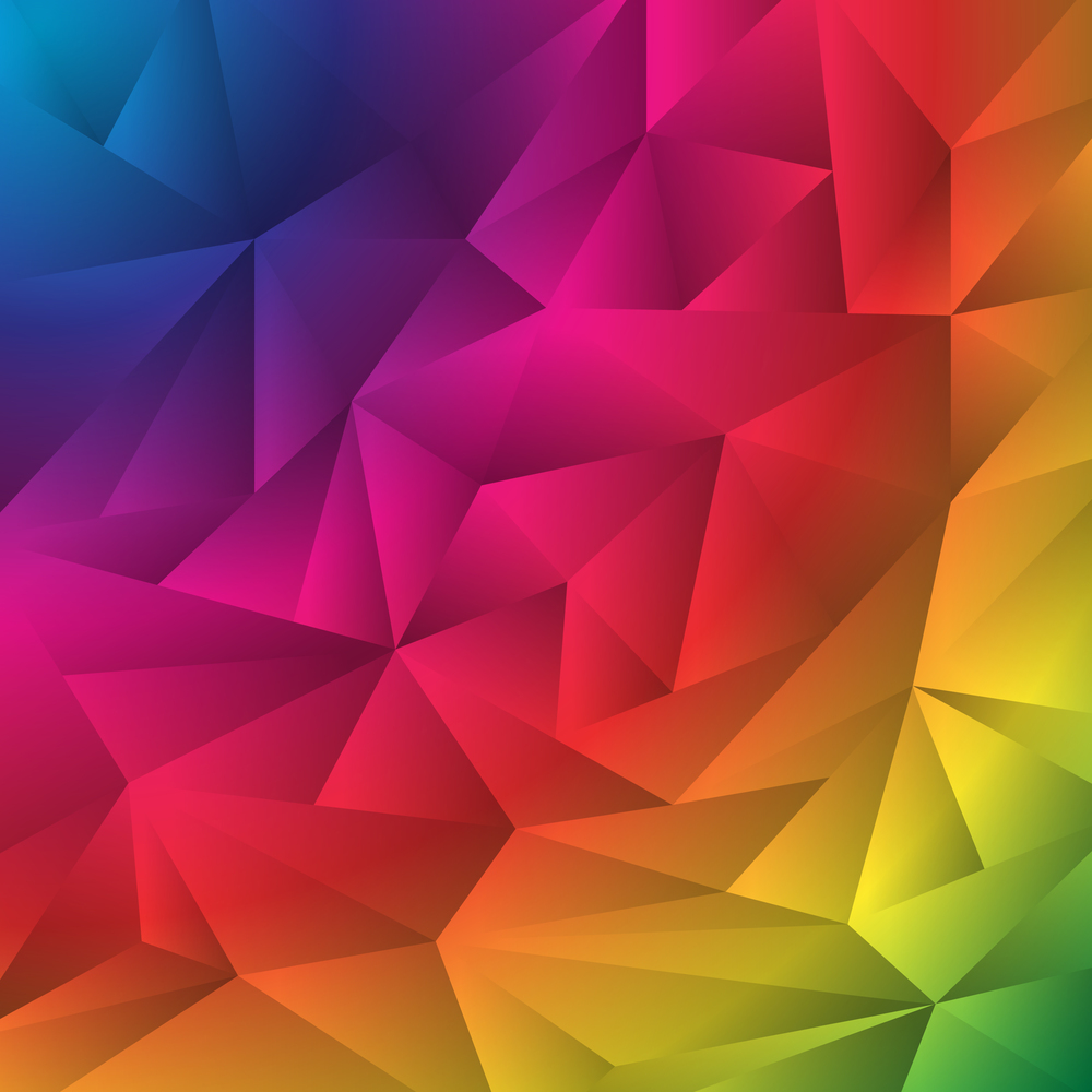 Abstract multicolor geometric rumpled triangles origami style background. Low polygon rainbow design for your business. Vector illustration