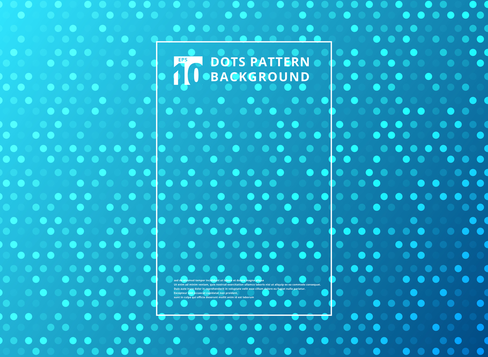Abstract technology dots pattern on blue background. Vector illustration