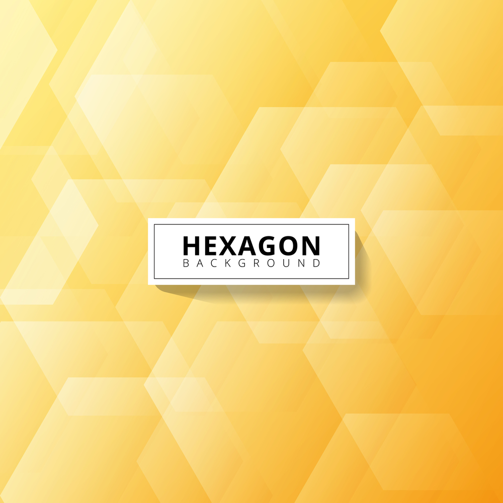 Abstract geometric hexagon overlapping layer on yellow background. Vector illustration