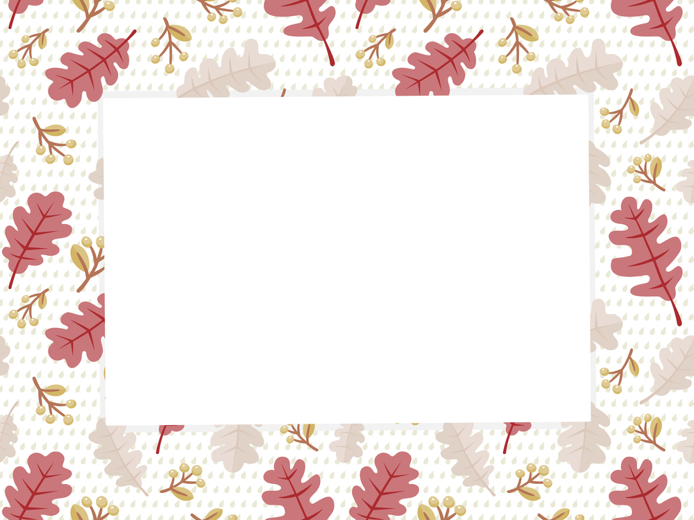 Autumn season background with rectangle frame for free space. Vector illustration