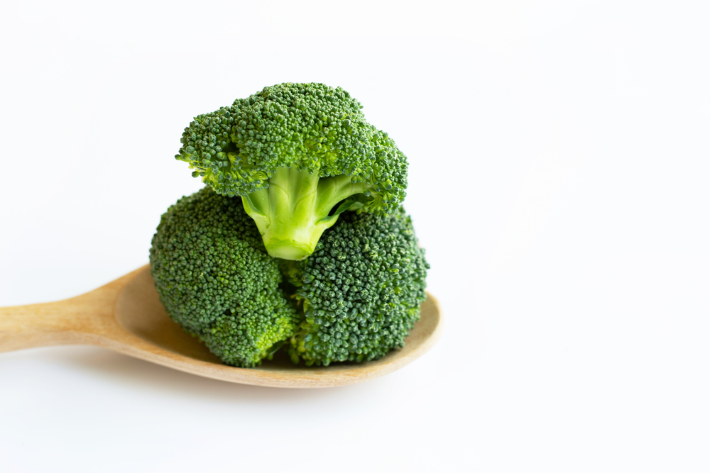 Healthy eating, Broccoli on white background. Copy space