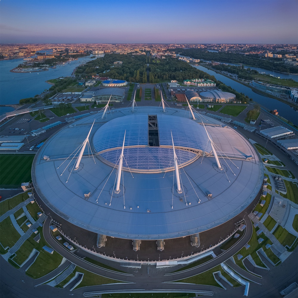 The roof of the stadium is a view from above. St. Petersburg.. roof of the stadium is a view from above. St. Petersburg.