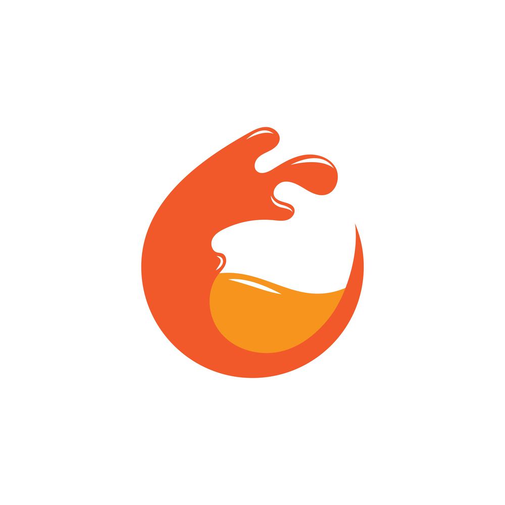 Orange splash logo Vector illustration template
