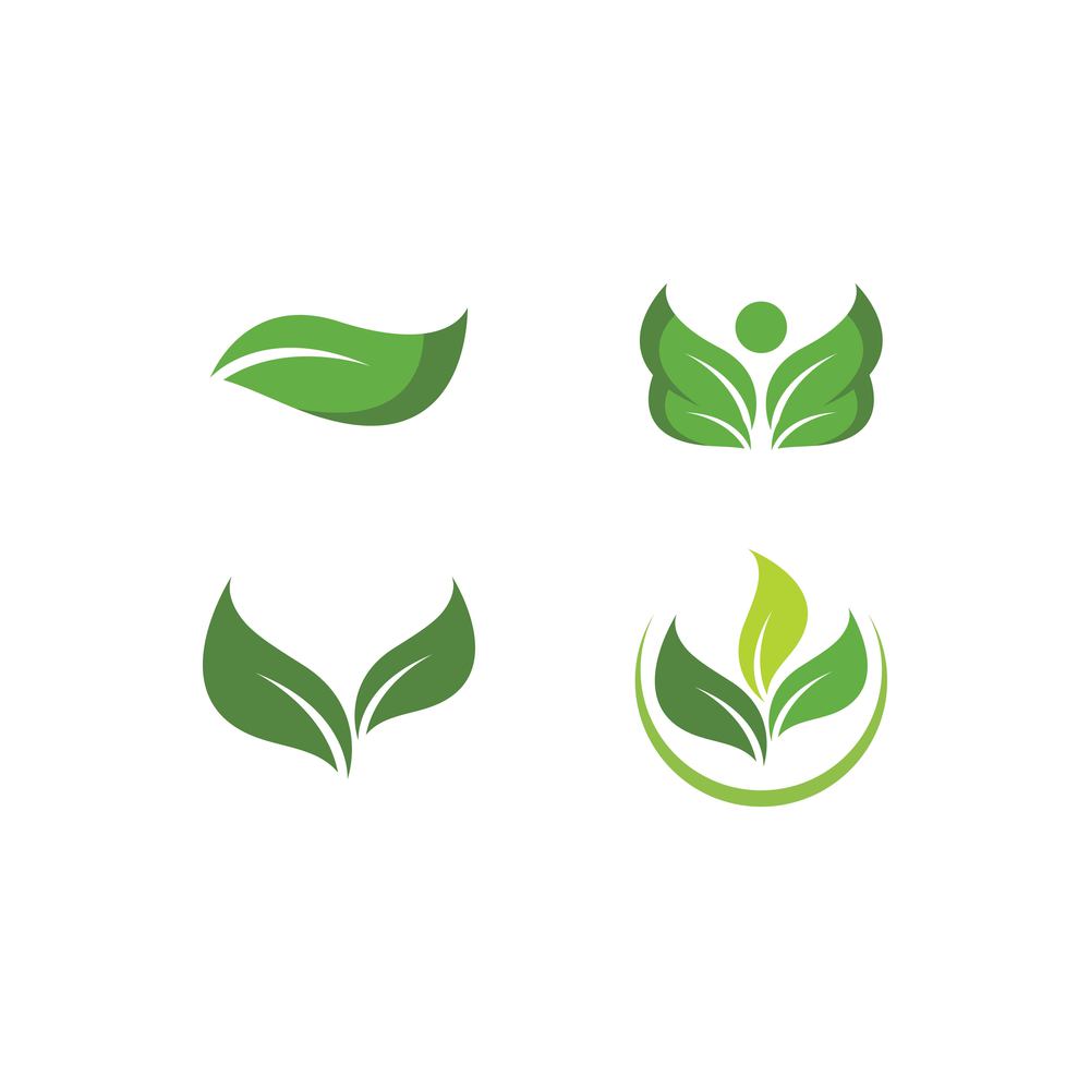 Green leaf illustration ecology logo design