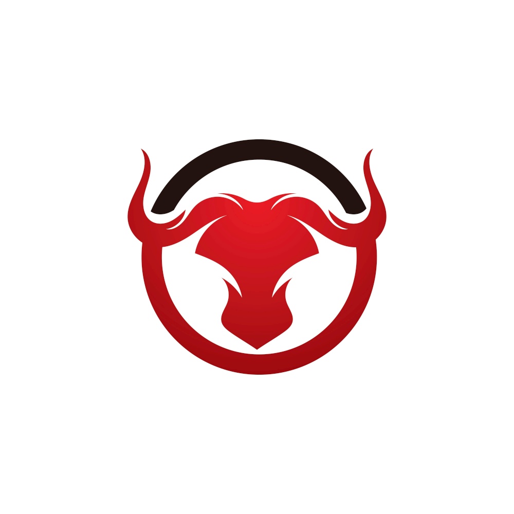 Bull horn angry logo vector image