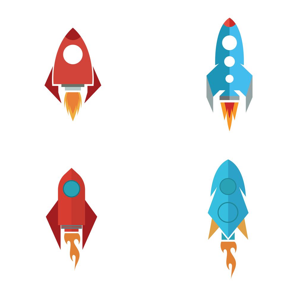 Rocket logo  icons set Vector