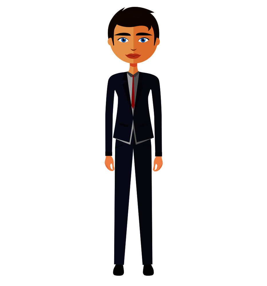 Young businessman with crossed arms vector illustration