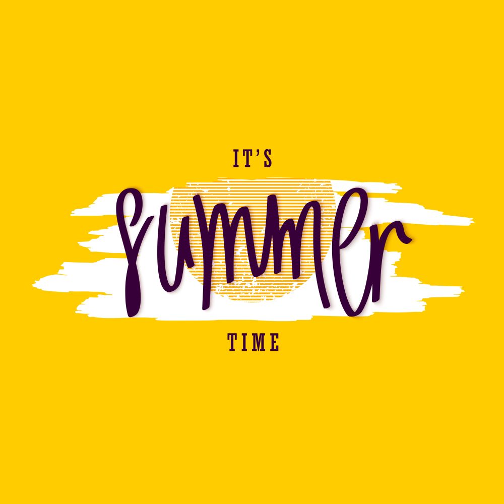 It&rsquo;s Summer Time. Creative paintbrush smear and handwritten lettering. Vector design elements.. It&rsquo;s Summer Time