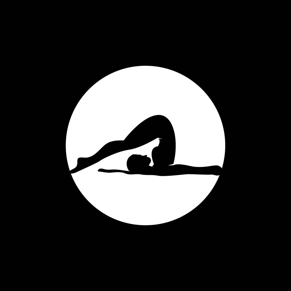 Striking yoga people silhouette logo vector illustration