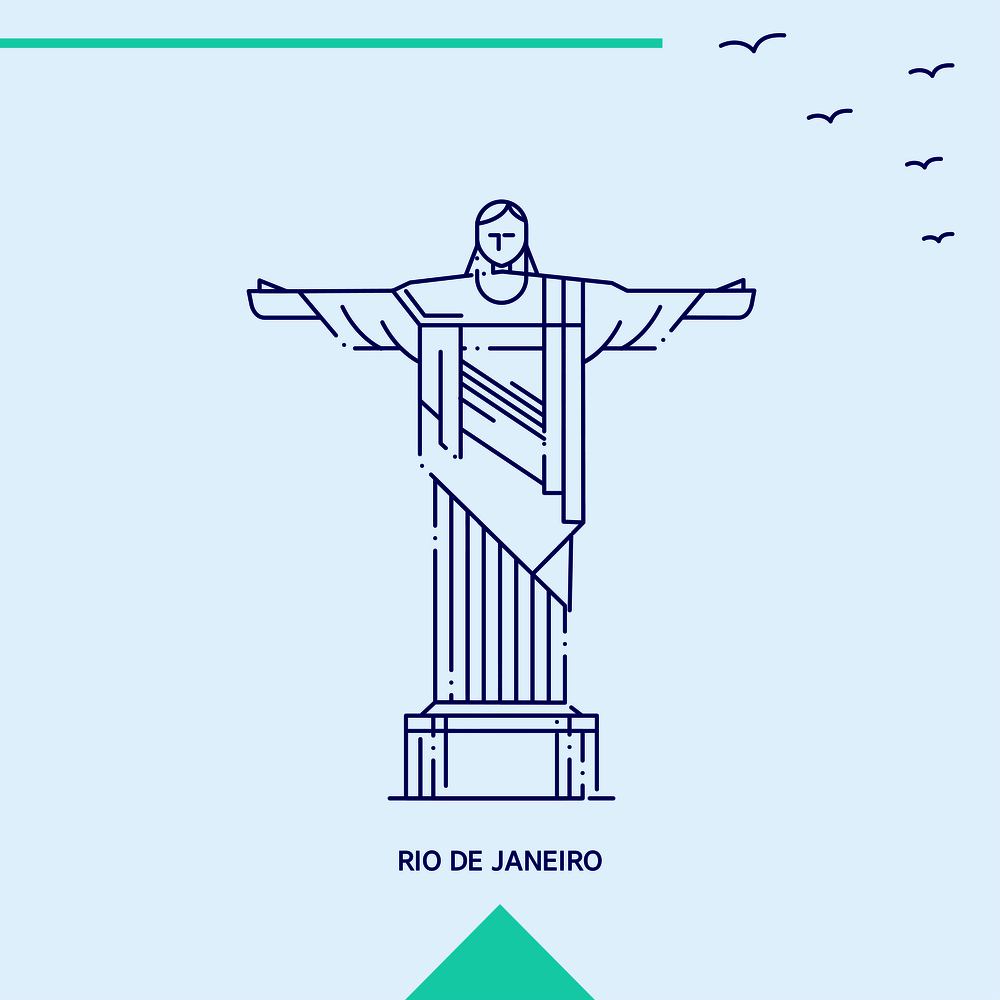 RIO DE JANEIRO skyline vector illustration