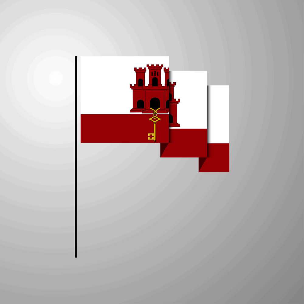 Gibraltar waving Flag creative background