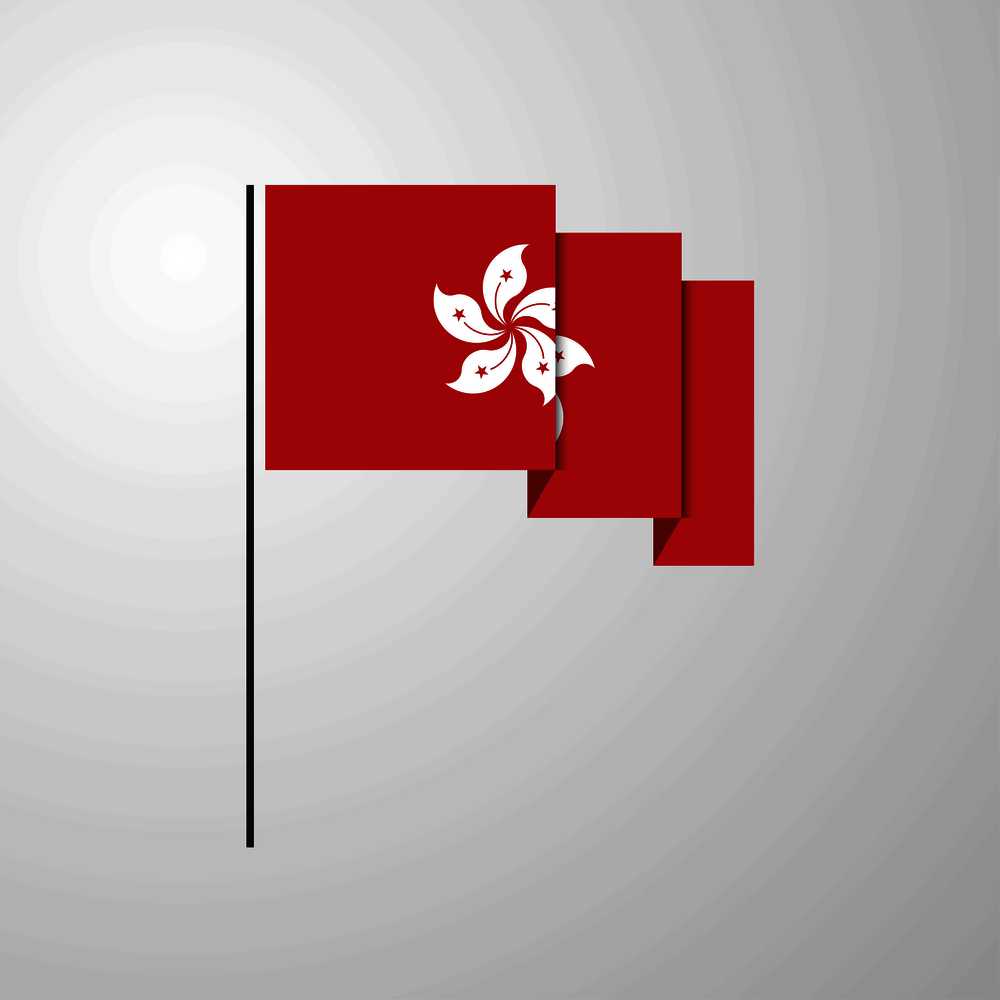 Hongkong waving Flag creative background