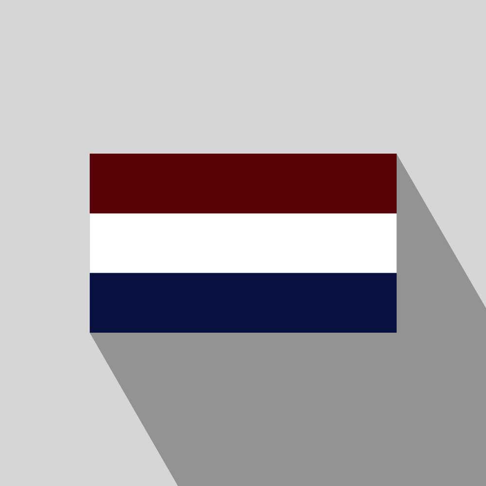 Netherlands flag Long Shadow design vector